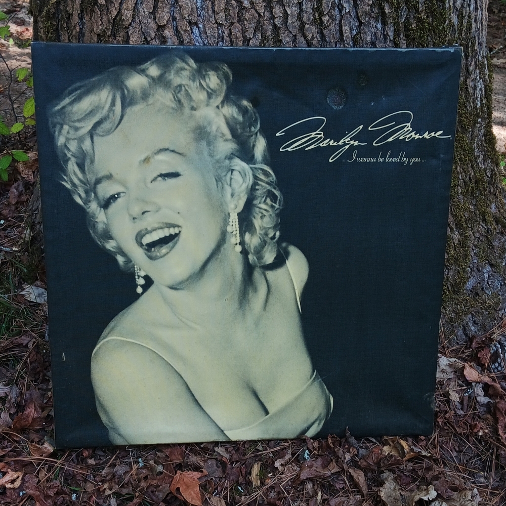 Marilyn Monroe "I Wanna Be Loved By You" Canvas Print on Wood Frame - Vintage